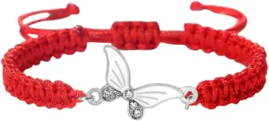 New 2026 Unisex Stainles Stell Fashion Handmade Rope Bangles Butterfly Pendant Bracelet Jewelry For Women Men Prayer Woven Unisex Gift Red Lucky Trendy Accessories Creative For Women And Men
