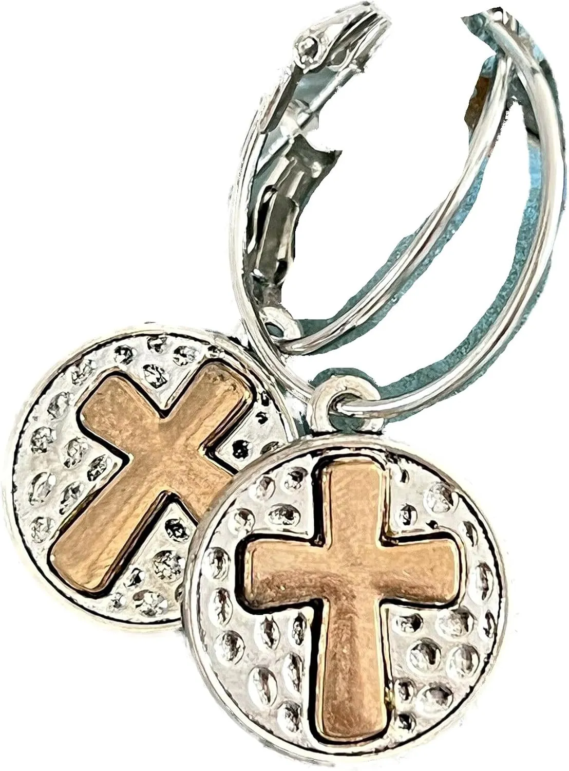 New Beautiful Silver Color and Gold Color Cross Hoop Earrings Faith Religion Believe Elegant Cute Unique Stunning Pretty jewerly perfect for any occasion KATL0A03944