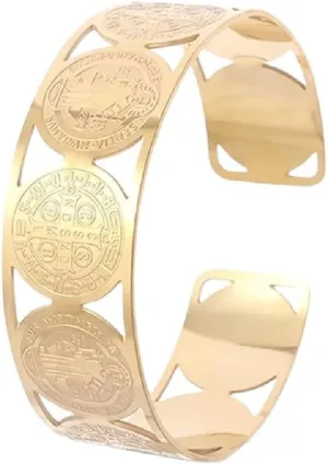 New For Arrival Trendy 2025 Vintage Bible Verse Cross Stainless Steel Bracelet Men's Christian Cuff Bangles Women's Faith Prayer Jewelry Fashion Accessories Creative Gift