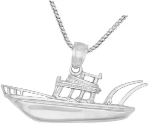 New Sterling Silver YACHT BOAT Pendant/Charm, Elegant Cute Unique Stunning Style Pretty jewerly perfect for any occasion SURR-R00637
