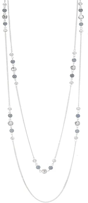 Noessla Long Silver Necklace for Women Bohemian Layered Statement Costume Long Necklaces for Women Fashion Jewelry Mothers Day Gifts