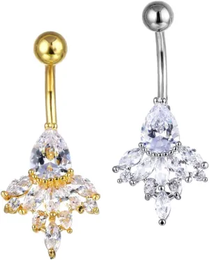 NOLITOY 2pcs Belly Ring Navel Buckle Navel Piercing Ring Rhinestone Belly Bars Belly Decoration Navel Piercing Jewelry Belly Button Piercings Rhinestone Belly Ring for Bending Rod 316