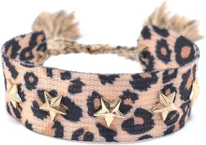 NUEAYMS Handmade Bohemian Bracelet Woven Bangle with Heart/Star Rivets Charm Fashionable Wrist Strap Jewelry for Women