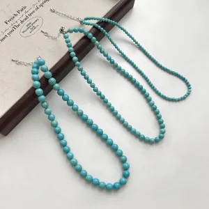 ONLYJUMP 3 Pcs Turquoise Earrings And Necklace Set for Women Vintage Adjustable Necklace Statement Teardrop Earrings Boho Bracelet Jewelry Set