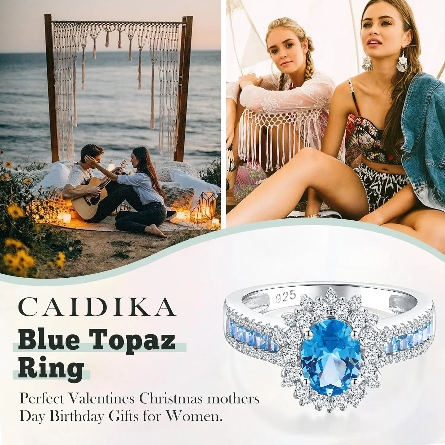 Oval Luxury Stunning Gemstone Engagement Ring, 925 Sterling Silver Cocktail Ring Janaury to December Birthstone Halo Rings for Women, Size 6 to 10