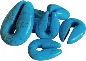 PAIR of Stunning Turquoise Stone Keyhole Hangers - Ear Weights - Plugs - Gauges - Tunnels - Body Jewelry