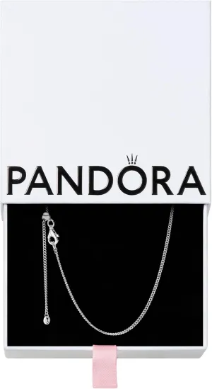 PANDORA Curb Chain Necklace - Compatible with PANDORA Moments Charms - Gift for Her - Sterling Silver - Jewelry for Women - With Gift Box - 23.6"