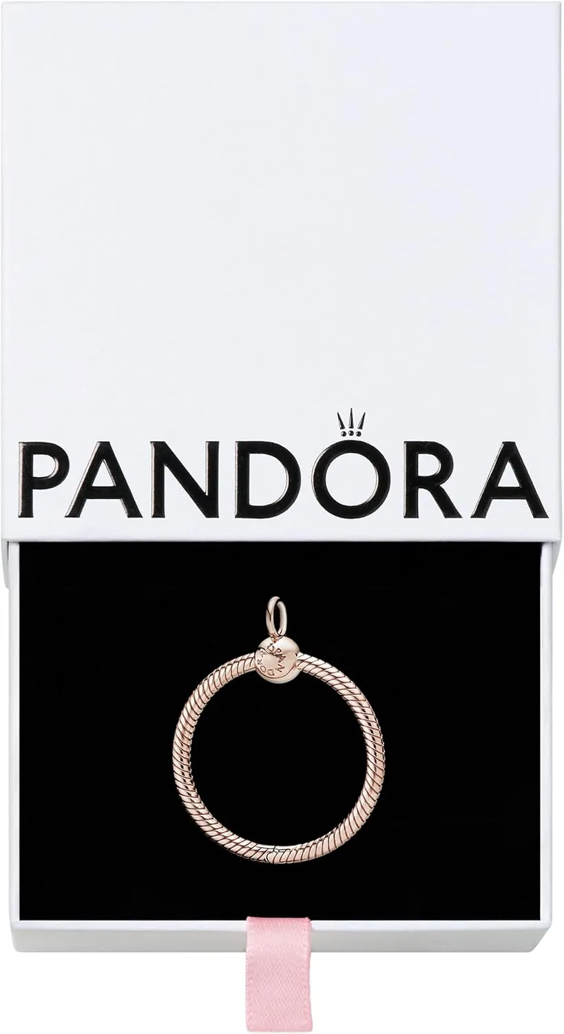 Pandora Moments Medium O Pendant - 14k Gold Snake Chain Pendant - Compatible Moments Charms - Stunning Women's Jewelry - Gift for Her - With Gift Box