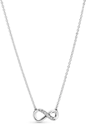 Pandora Sparkling Infinity Collier Necklace - Great Gift for Her - Stunning Women's Jewelry - Sterling Silver & Cubic Zirconia - 19.7"