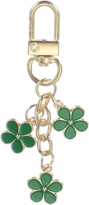 PATIKIL Cute Flower Keychains for Women, Enameled Charm Aesthetic Keychain Car Key Ring Pendant Key Chains