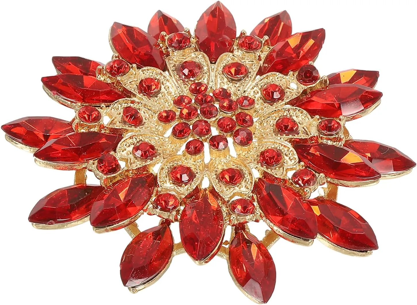 PATIKIL Rhinestone Flower Brooch Pin, Large Crystal Sunflower Lapel Pin