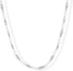PAVOI 14K-18K Gold Plated Dainty Pearl Necklaces for Women - Station Beaded Choker Paperclip Chain Gold Pearl Necklace Bridal Jewelry