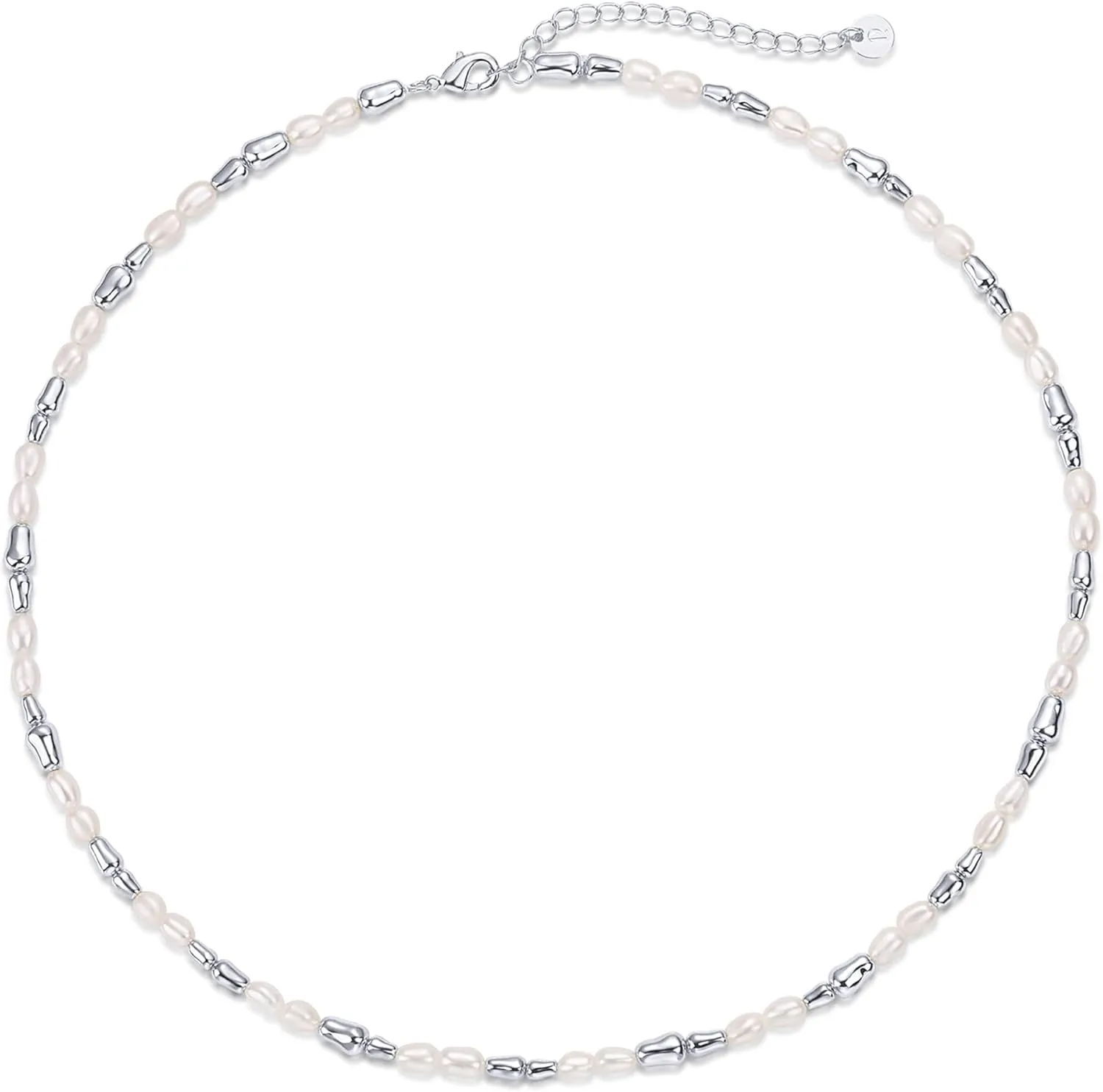 PAVOI 14K-18K Gold Plated Dainty Pearl Necklaces for Women - Station Beaded Choker Paperclip Chain Gold Pearl Necklace Bridal Jewelry