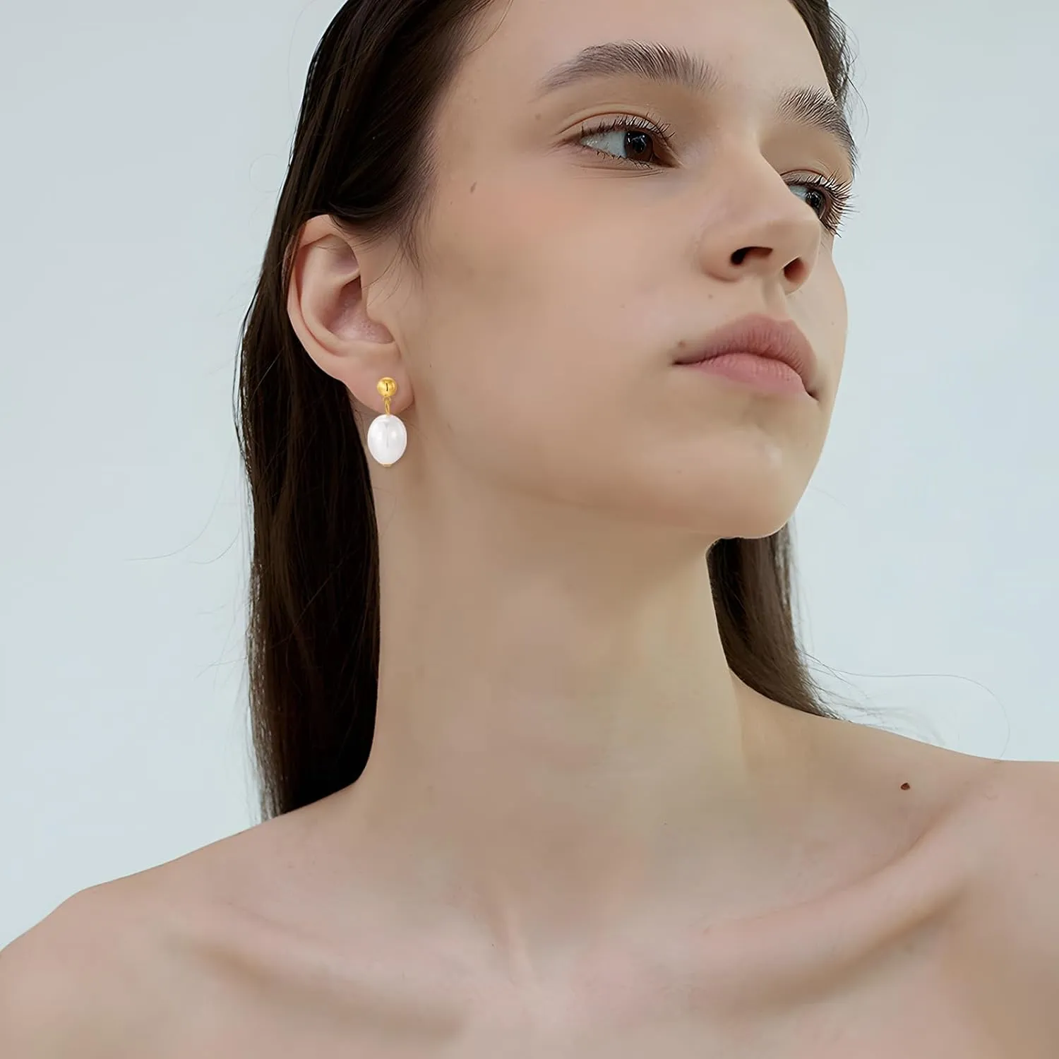 Pearl Earrings for Women Minimalist Pearl Drop Earrings Elegant Gold Leverback Pearl Dangle Earrings Wedding jewelry Bridesmaid Gifts