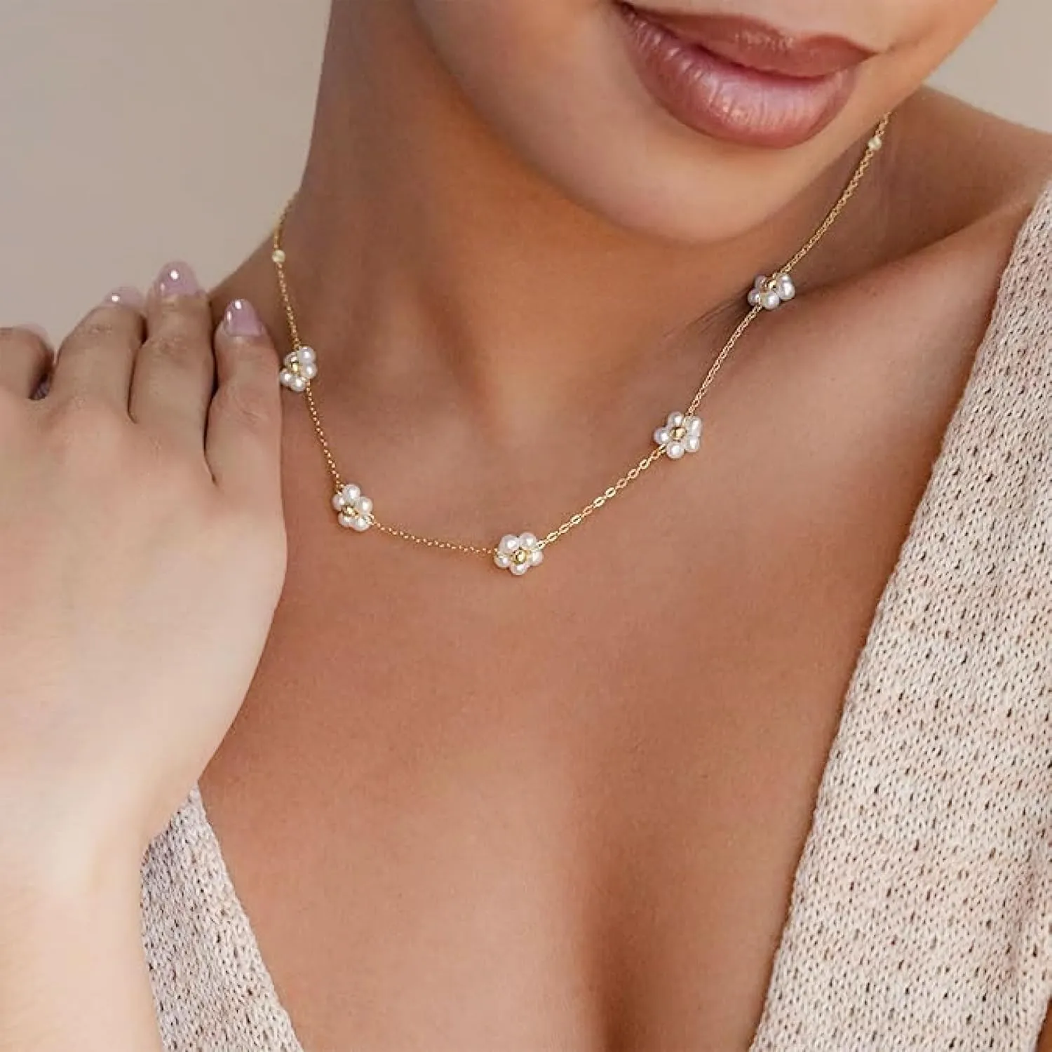 Pearl Pendant Necklaces for Women  Dainty and Chunky Gold Layered Costume Jewelry Set  Cute Anniversary, Birthday, and Bride Gifts