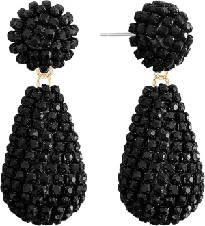 Personalized Creative Three-dimensional Geometric Dangle Drop Earrings Sparkly Colored Rhinestone Chain Alloy Dangle Drop Earrings for Women