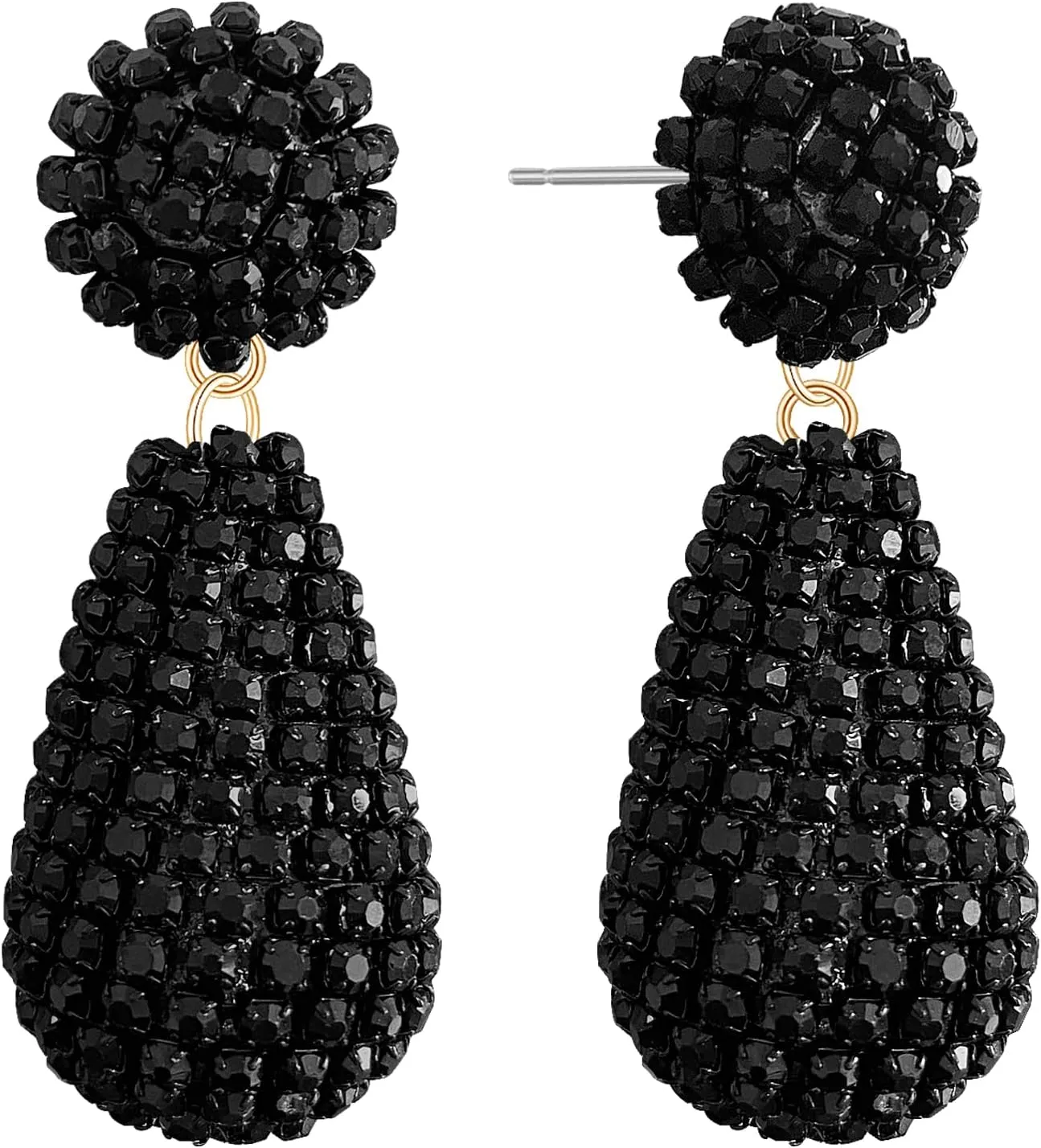 Personalized Creative Three-dimensional Geometric Dangle Drop Earrings Sparkly Colored Rhinestone Chain Alloy Dangle Drop Earrings for Women