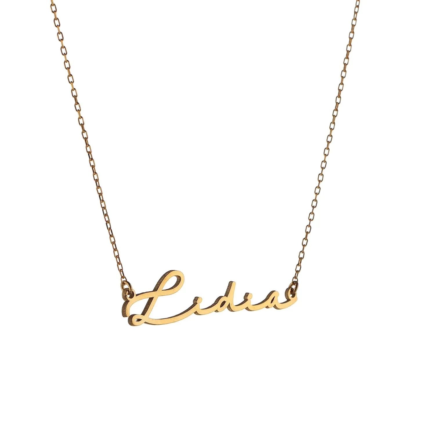 Personalized Name Necklace in 14k Solid Gold, Custom-Made Pendant, Ideal Jewelry Gift for Birthdays or Anniversaries
