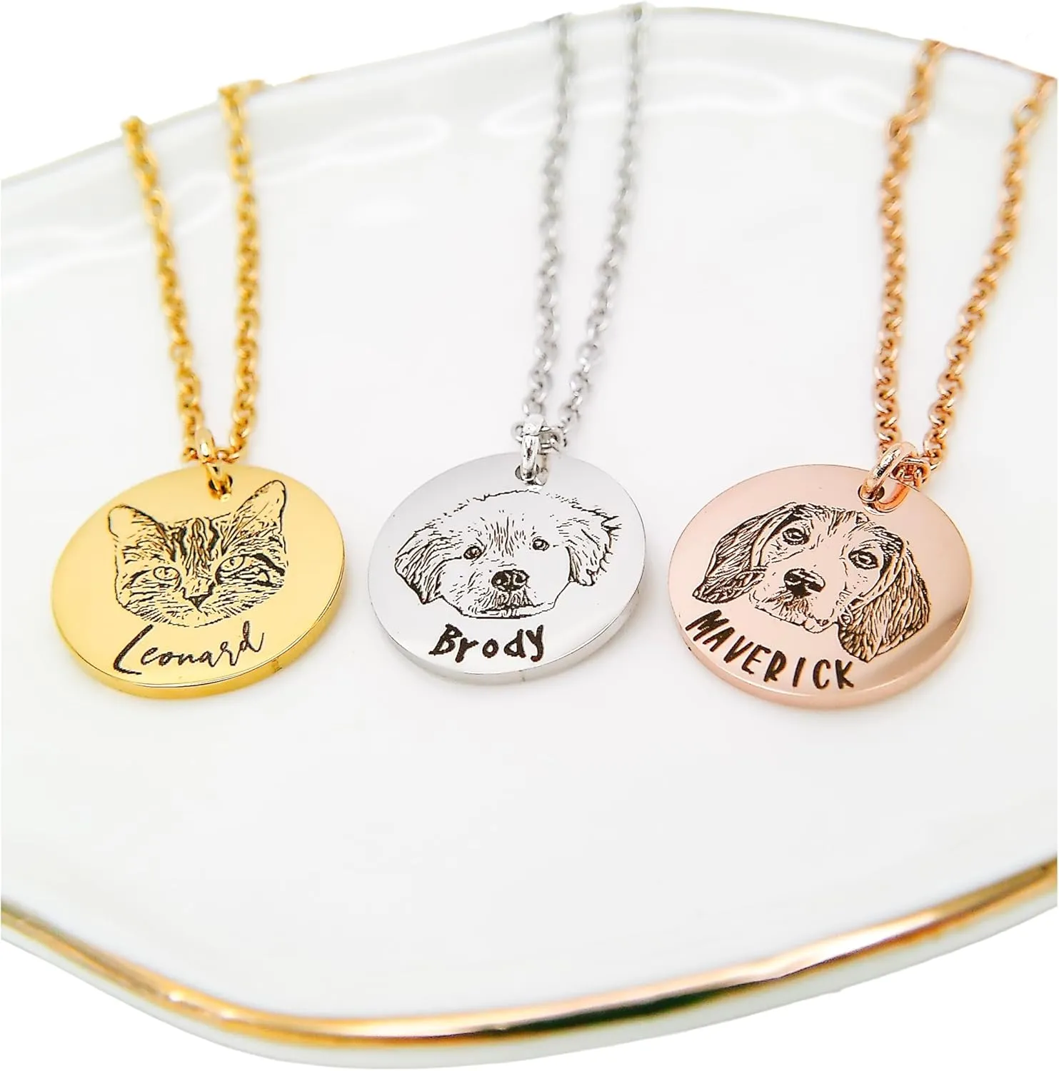 Picture Necklace Personalized Photo Dog Memorial Gifts For Loss Of Dog Passing Away Gifts Custom Name Necklace Personalized Cat Memorial Gifts For Loss Of Cat Necklace