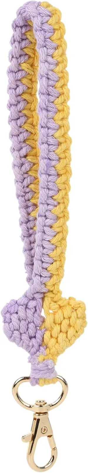 POTUS Boho Macrame Keychain Wristlet for Women Wrist Lanyard for Keys Handmade Cute Keyring Car Keys Holder Bracelet