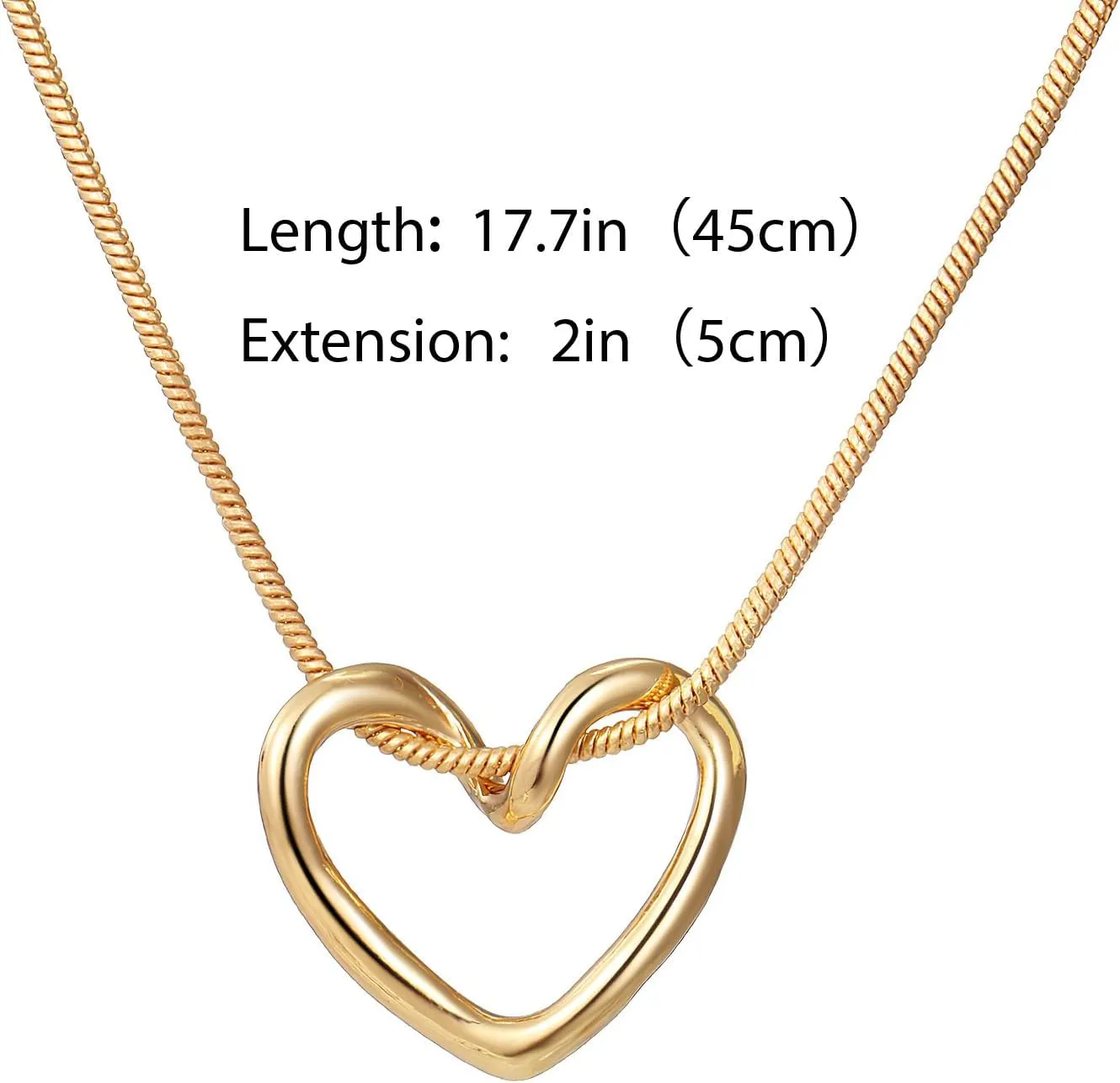 POYAMUSE Heart Pendant Necklace for Women - Heart Charm Jewelry, Hollow Love Heart Clavicle Chain, Minimalist Light Luxury Style Necklace Jewelry for Women
