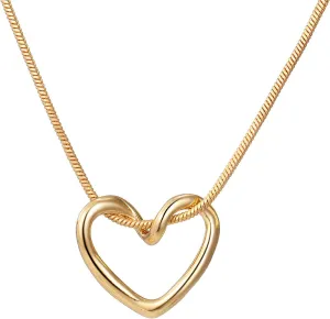 POYAMUSE Heart Pendant Necklace for Women - Heart Charm Jewelry, Hollow Love Heart Clavicle Chain, Minimalist Light Luxury Style Necklace Jewelry for Women