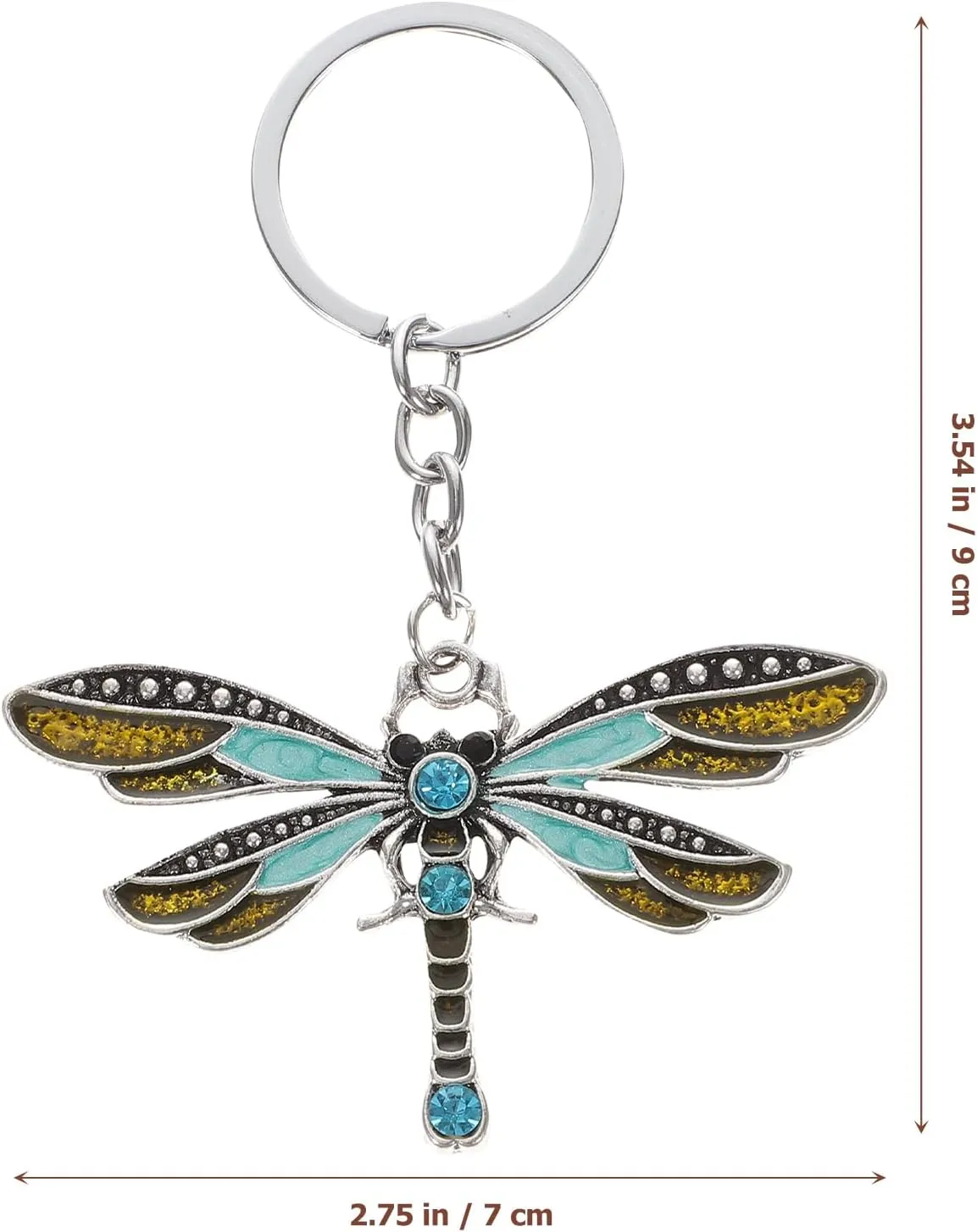 PRETYZOOM Dragonfly Pendant Keychain, Rhinestone Dragonfly Bag Charms Sparkling Purse Hanging Chains Dragonfly Bag Pendants for Women