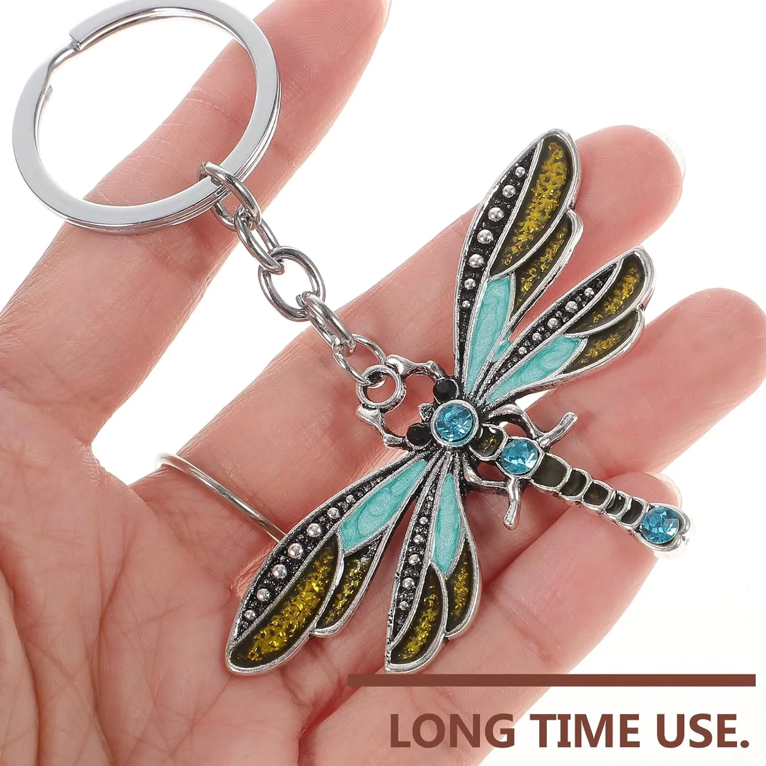 PRETYZOOM Dragonfly Pendant Keychain, Rhinestone Dragonfly Bag Charms Sparkling Purse Hanging Chains Dragonfly Bag Pendants for Women