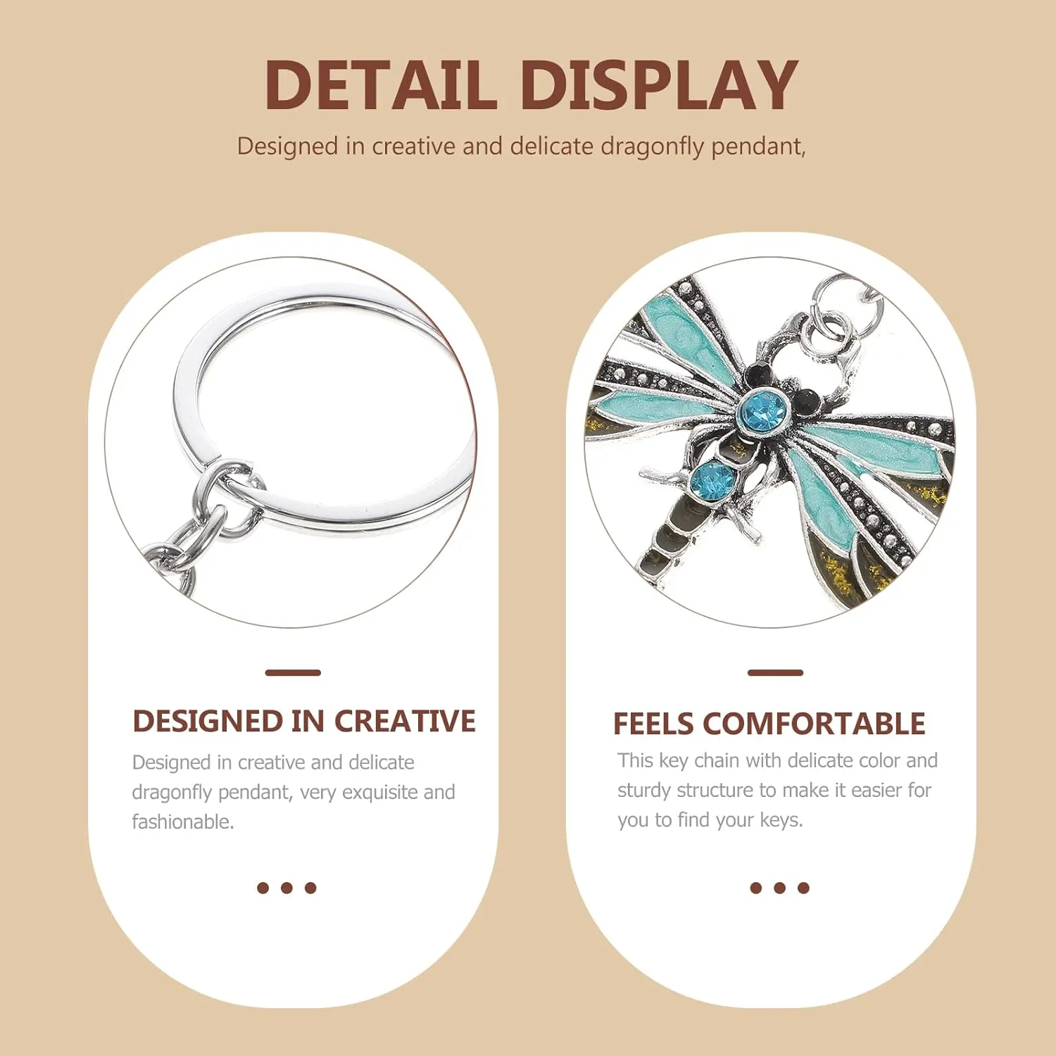PRETYZOOM Dragonfly Pendant Keychain, Rhinestone Dragonfly Bag Charms Sparkling Purse Hanging Chains Dragonfly Bag Pendants for Women