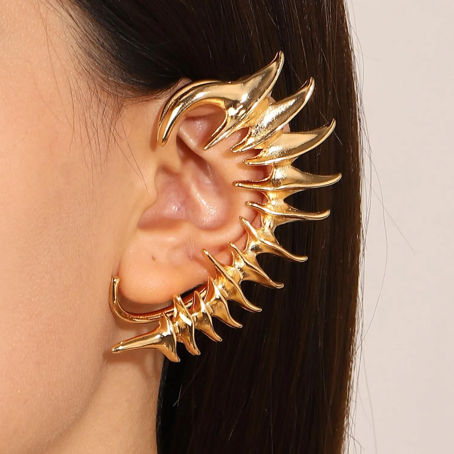 Punk Devil Ear Cuff Earring - Vintage Dragon Claw Gothic Cartilage Ear Wrap Earrings for Women - Halloween Jewelry