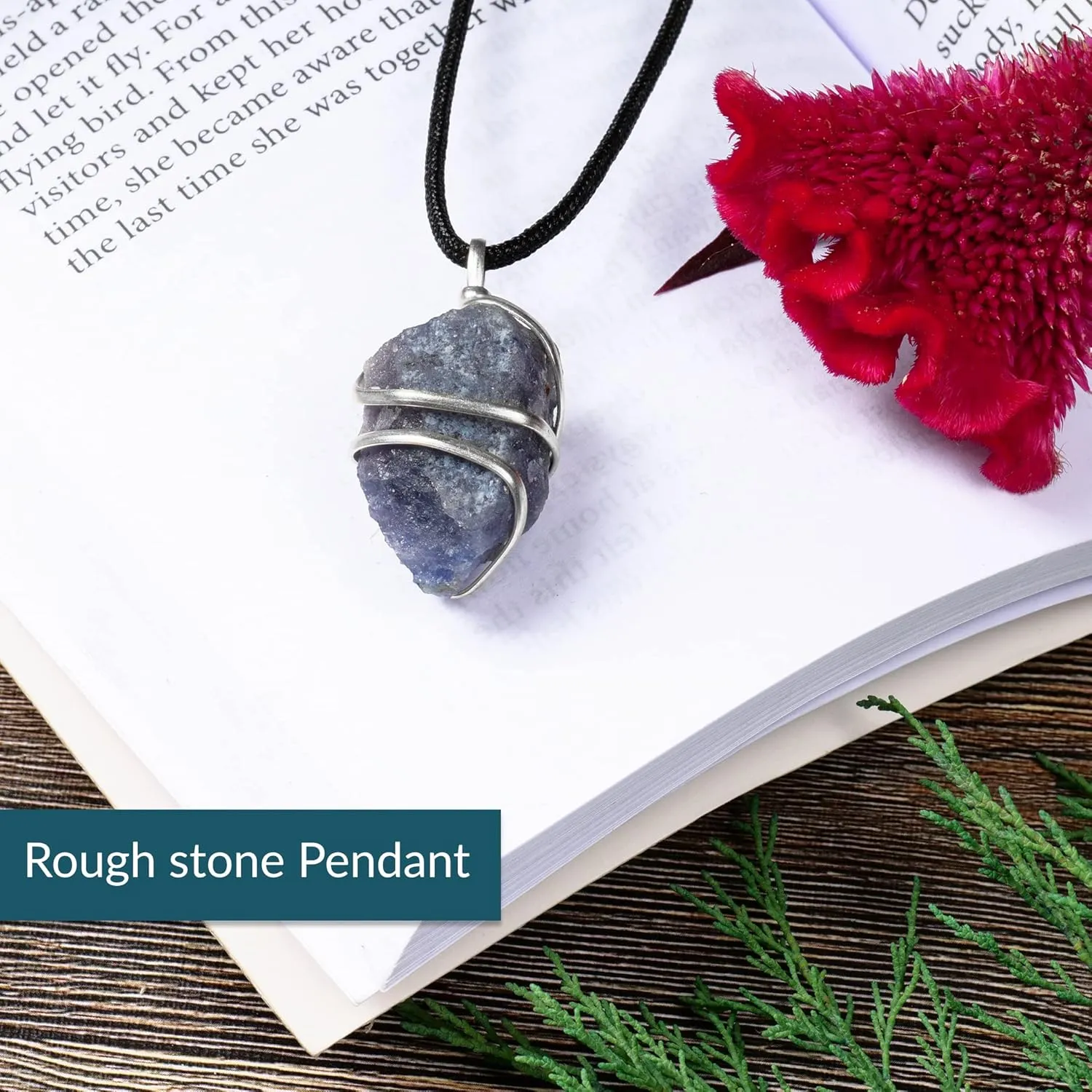 PYOR Iolite Raw Crystal Jewelry Healing Gemstones Crystals Good Luck Charms Necklace Energy Pendant Prosperity Stones Natural Gemstone Spiritual Gifts Chakra Necklace Pendants Necklaces