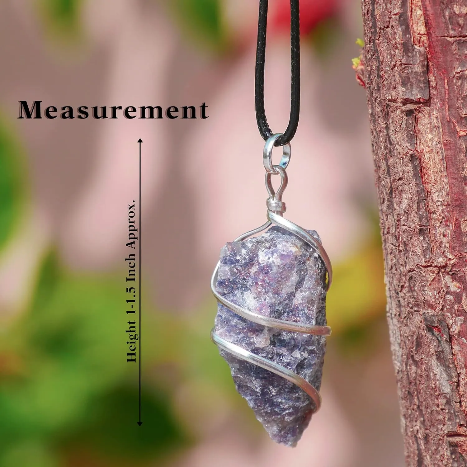 PYOR Iolite Raw Crystal Jewelry Healing Gemstones Crystals Good Luck Charms Necklace Energy Pendant Prosperity Stones Natural Gemstone Spiritual Gifts Chakra Necklace Pendants Necklaces