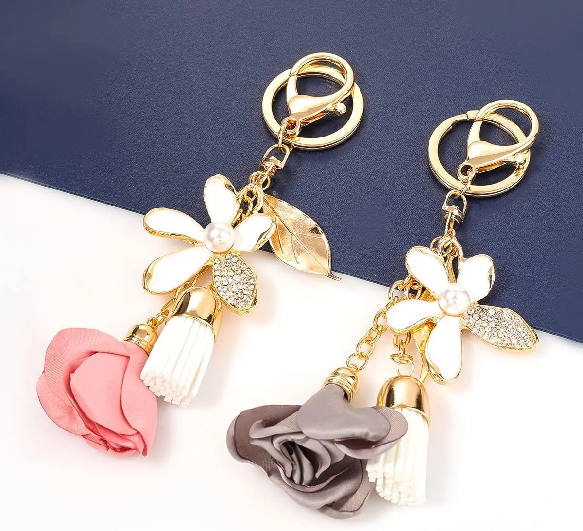 Rhinestone Keychain Metal Key Ring Crystal Sparkling Charms Pendants women's car key chain Girls Handbag Decoration