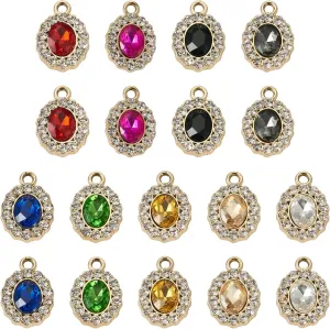 Rhinestone Leaf Charms Golden Vintage Leaves Charms Crystal Leaves Pendants KC Gold Plated Metal Leaves Charms for Wedding Bridesmaid Jewelry Making Necklace Bracelet Earring Choker