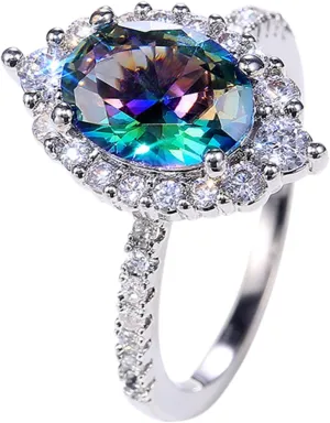 Ring Pack Size 8 Exquisite Four Prong Set Colorful Zircon Ladies Ring Couple Proposal Ring Birthday Gift (Blue, 10)
