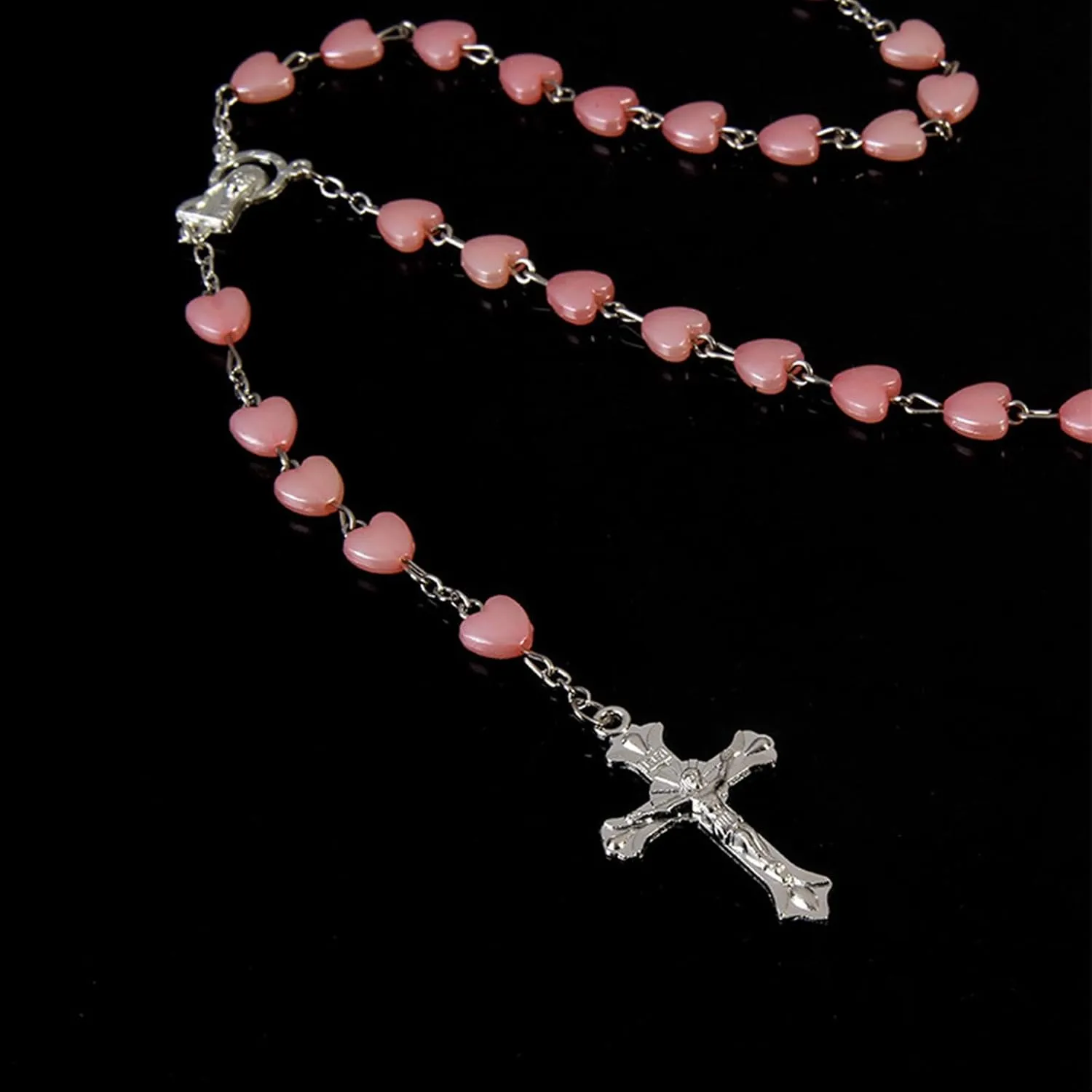 Rosary Necklace Rosary Beads Catholic for Women Cross Pendant Necklace Pearl Beaded Necklace Religious Jewelry Gifts for Women Men