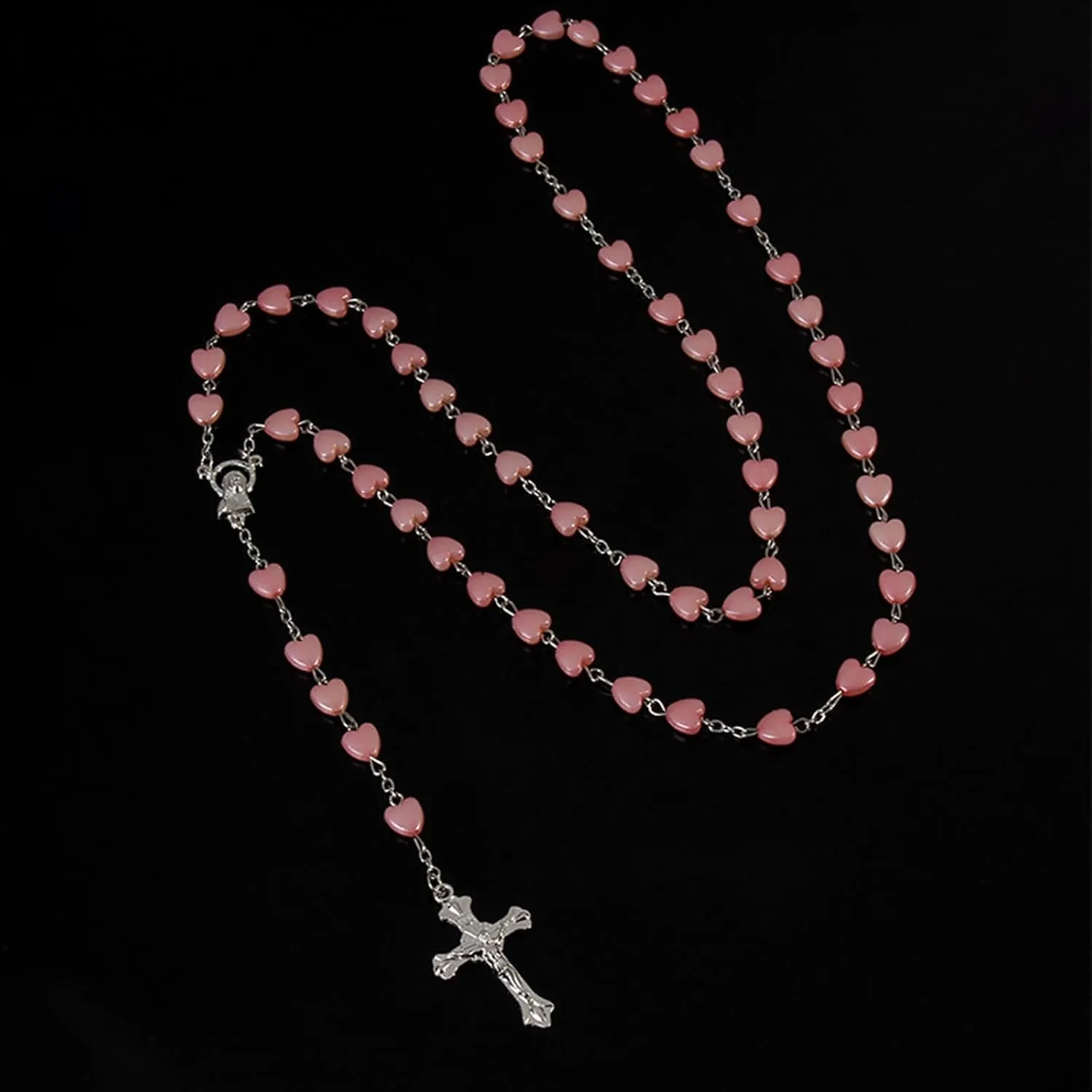 Rosary Necklace Rosary Beads Catholic for Women Cross Pendant Necklace Pearl Beaded Necklace Religious Jewelry Gifts for Women Men