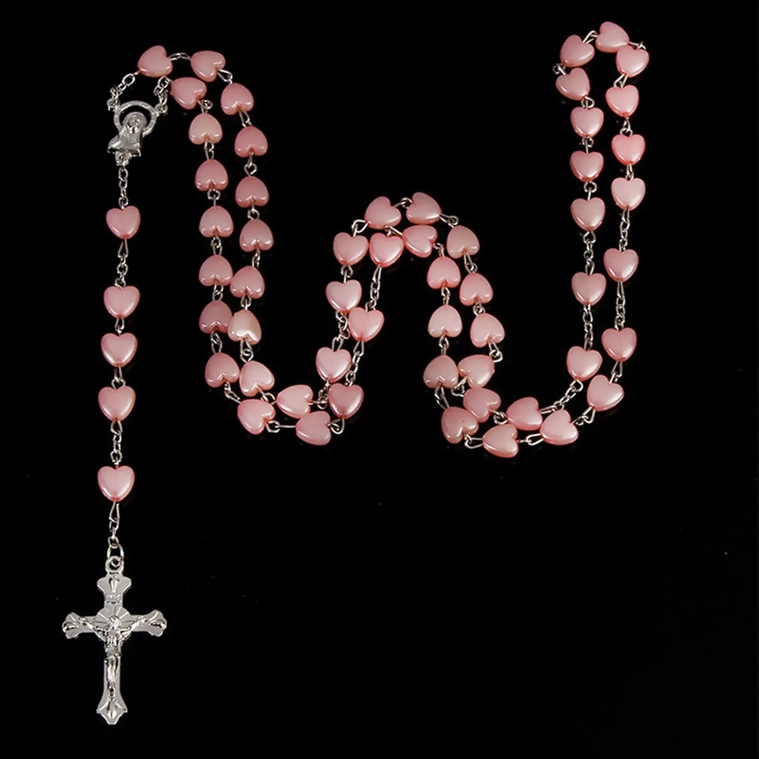 Rosary Necklace Rosary Beads Catholic for Women Cross Pendant Necklace Pearl Beaded Necklace Religious Jewelry Gifts for Women Men