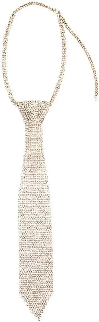 Rosemarie & Jubalee Women's Stunning Crystal Rhinestone Necktie Necklace, 18" 3" Extender