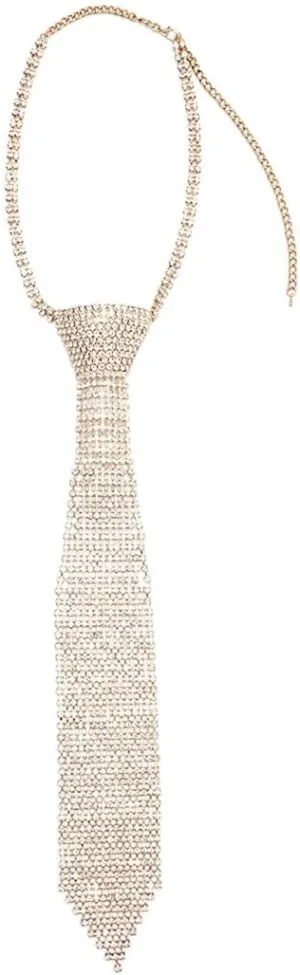 Rosemarie & Jubalee Women's Stunning Crystal Rhinestone Necktie Necklace, 18" 3" Extender