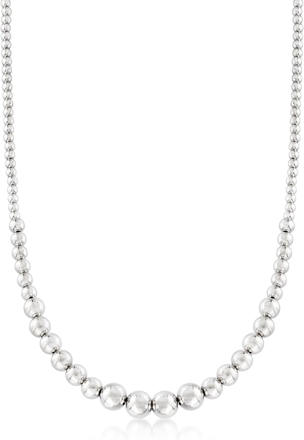 Ross-Simons Italian 4-10mm Sterling Silver Bead Graduated Necklace