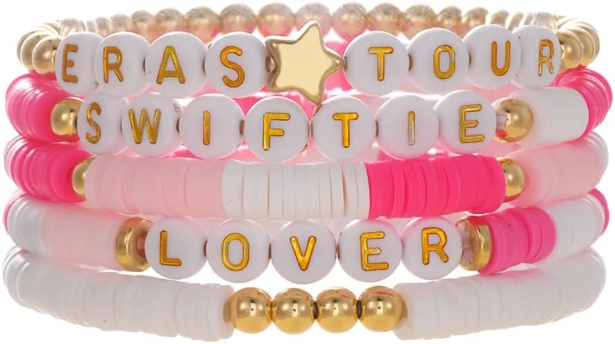 RTY Summer Beach Bohemian Layering Bracelets Set Friendship Bracelets Gifts for Women Famous Singer World Tour Vocal Concert Bracelet Preppy Friendship Concerts Jewelry Gifts