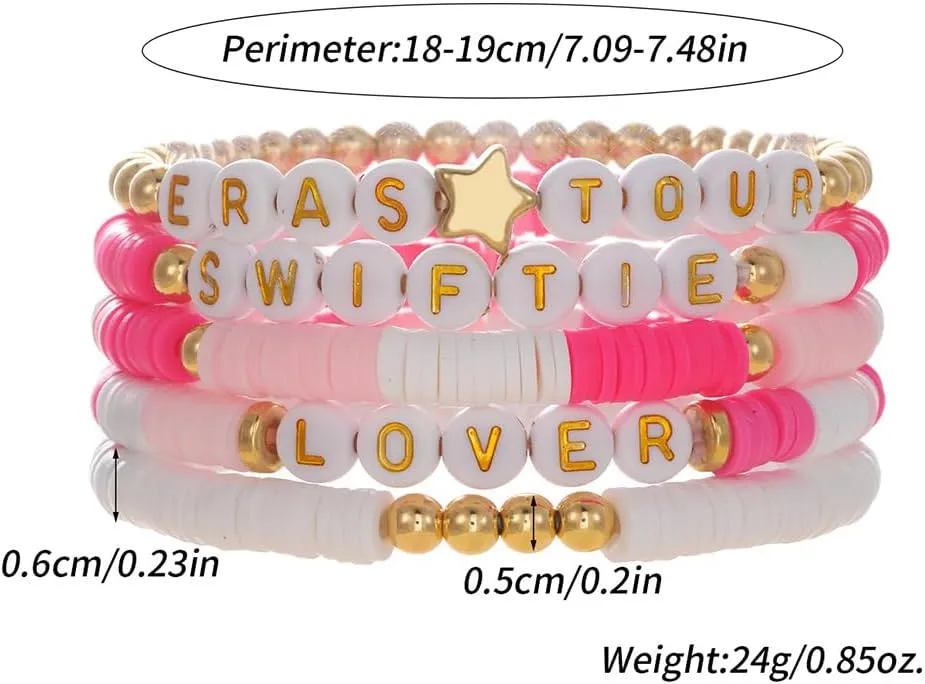 RTY Summer Beach Bohemian Layering Bracelets Set Friendship Bracelets Gifts for Women Famous Singer World Tour Vocal Concert Bracelet Preppy Friendship Concerts Jewelry Gifts