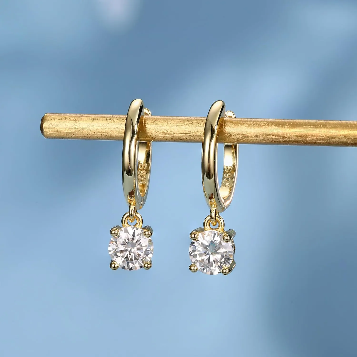 S925 Sterling Silver 0.5ct Diamond Drop Earrings,D Color VVS1 Hoop Earring for Women,Stunning Gift for Wife on Valentine's Day