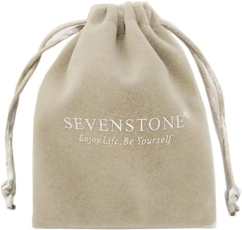 SEVENSTONE 8mm Crown King Charm Bracelet for Men Women Black Matte Onyx Stone Beads, 7.5"