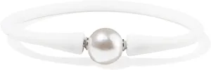 Silicone dainty Freshwater Pearl Bracelets,Womens Charm Bangle Jewelry,Colored Dainty Personalized Stretch Mood Rubber Bands Bangles for Men and Women Birthday Gifts 7.2'' Adjustable