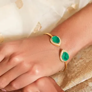 Silver Green Pear Cuff