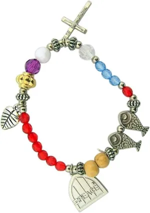 Silver Tone Charm Bracelet With Story Of Easter Prayer Card 7 1/2" NI-9942 Christian Jewelry For Women And Men Inspirational Jewelry Faith Baptism Jewelry