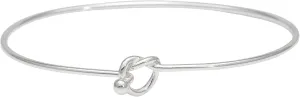 Silverly Friendship Love Knot Sterling Silver Bangles for Women Solid 925 - Classic Friendship Bracelet - Bridesmaid Gift Jewellery - Thin Band Sterling Silver Bracelet for Women