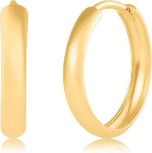 Small Solid 10k Gold Hoop Earrings for Women 3mm Wide | Gold Hoop Earrings in 12mm, 15mm & 18mm Diameter | Hypoallergenic Bold Real Gold Hoops by MAX   STONE